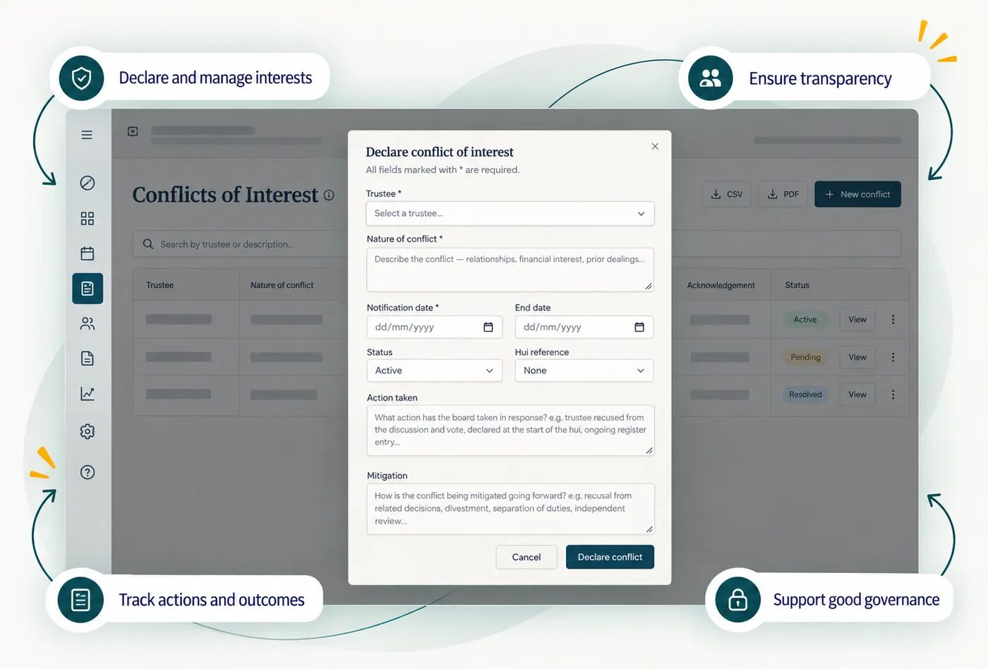 Conflicts Register in Tohu